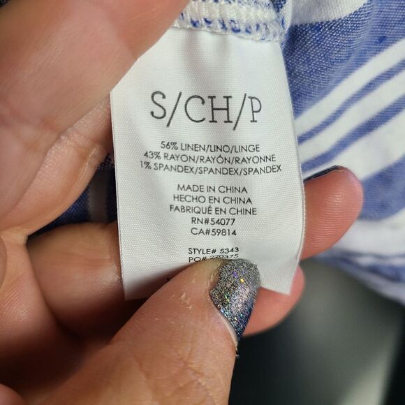 Cabi Linen Blend Striped Top - Picture 6 of 7